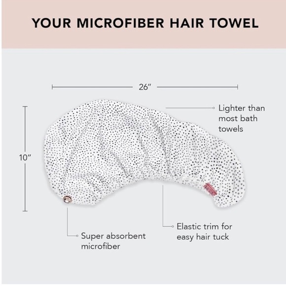 Kitsch Quick Drying Hair Towel Micro Dot - Picture 6 of 6